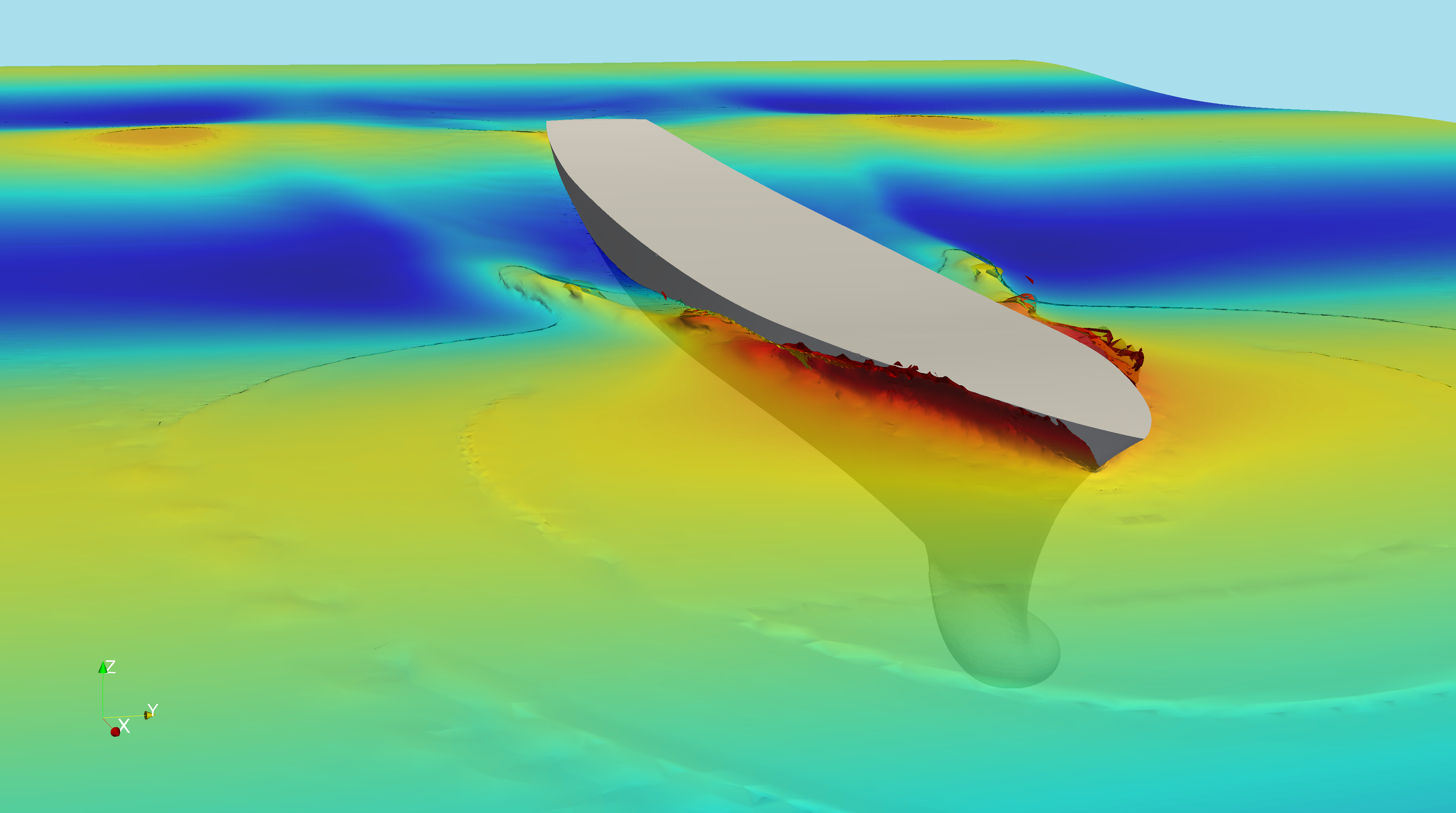 Simulation numérique, expertise, maritime, marine, CFD, boat, ship, simulation, vessel, hull, case study, optimization, build, swell, open source, marineFoam, cargo, sea, ocean, resistance, propeller, design, hydro, stern, wave, numerical simulation, Sea-FD, naval,